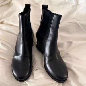 MaxMara Black Leather Ankle Boots